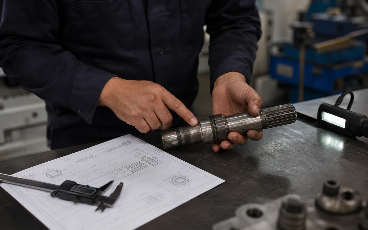 Consulta técnica y análisis de un eje industrial desgastado